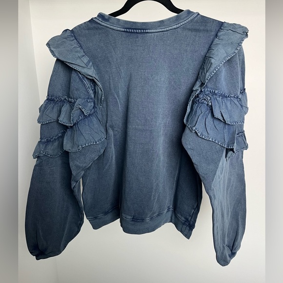 Tularosa Blue Ruffle Top - Picture 2 of 3